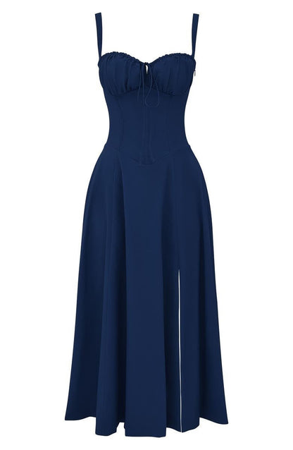 Women’s Corset Midi Dress Flowing Skirt
