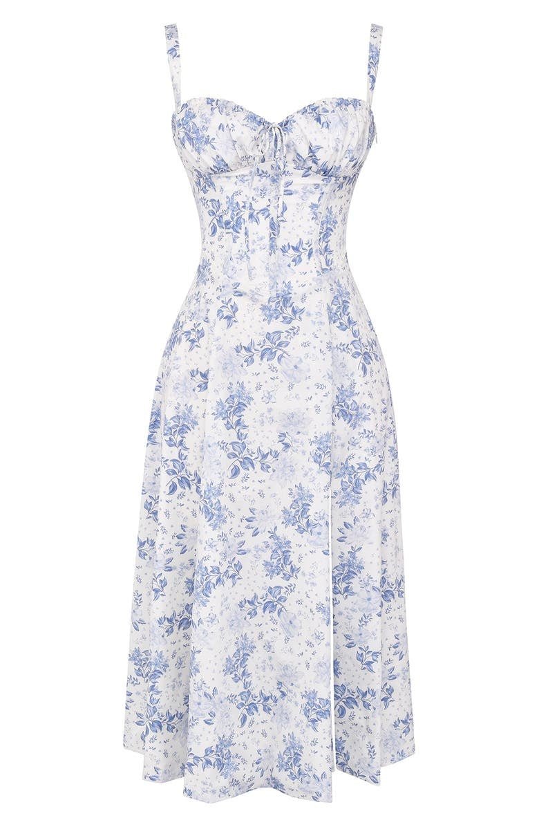 Women’s Corset Midi Dress Flowing Skirt