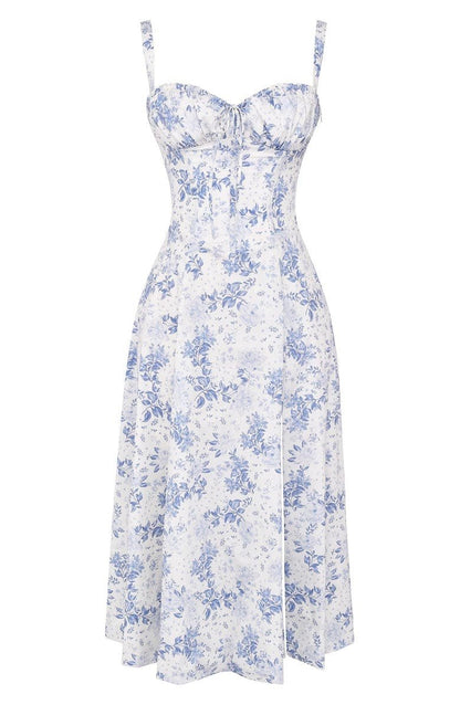 Women’s Corset Midi Dress Flowing Skirt