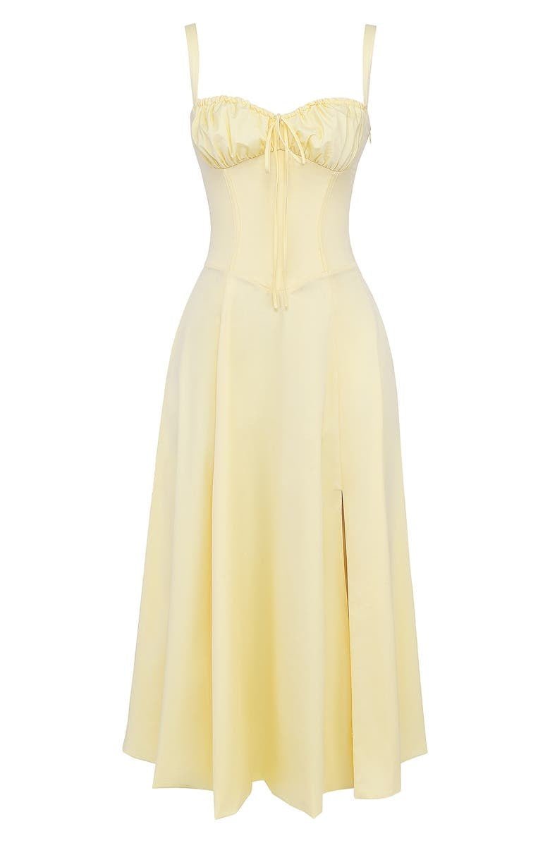 Women’s Corset Midi Dress Flowing Skirt