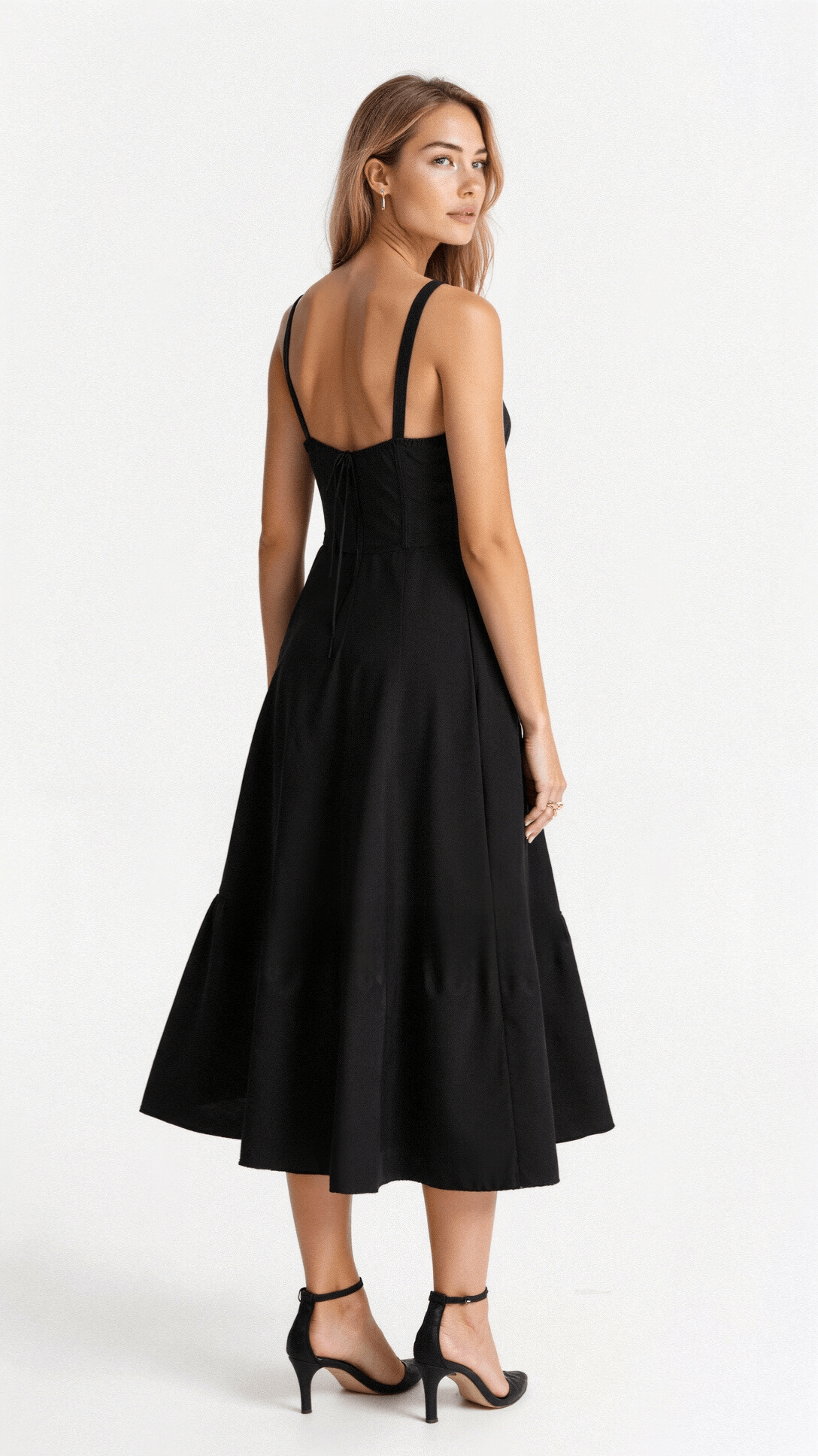 Women’s Corset Midi Dress Flowing Skirt
