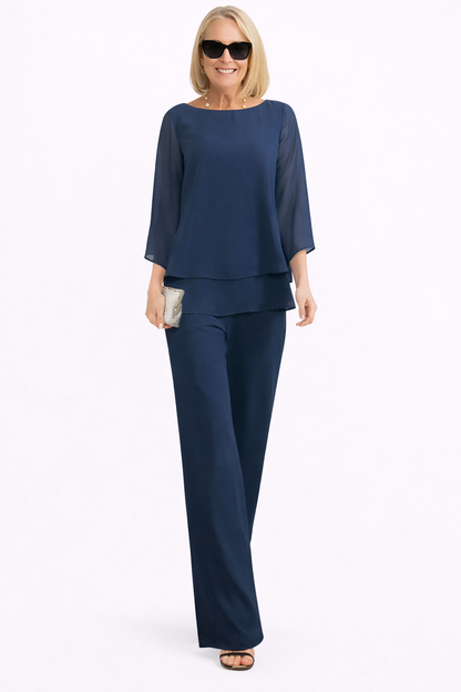 Women Elegant Two Piece Pants Set