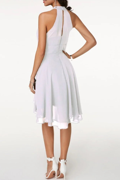 Women Tiered Skirt Halter Mini Dress