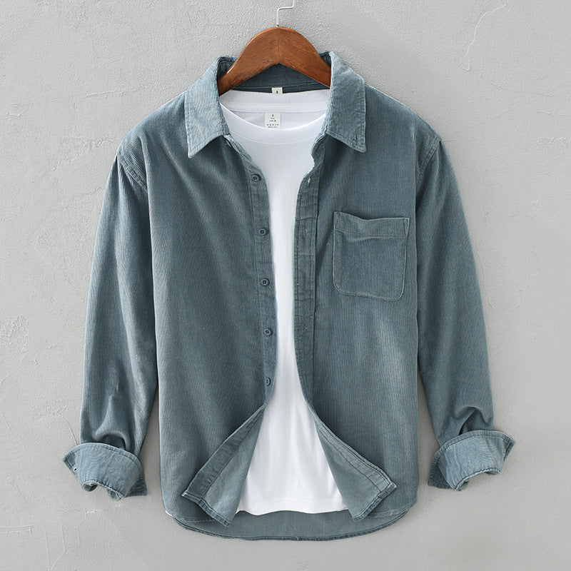 Men's Overshirt - Long Sleeve with Button Fastening
