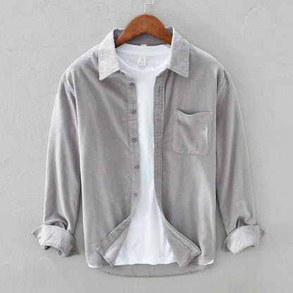 Men's Overshirt - Long Sleeve with Button Fastening