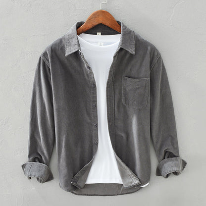 Men's Overshirt - Long Sleeve with Button Fastening