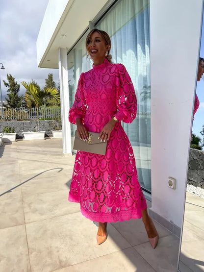 Women Elegant Long Sleeve Party Dress