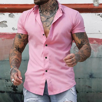 Sleek Slim Fit Short Sleeve Shirt for Men