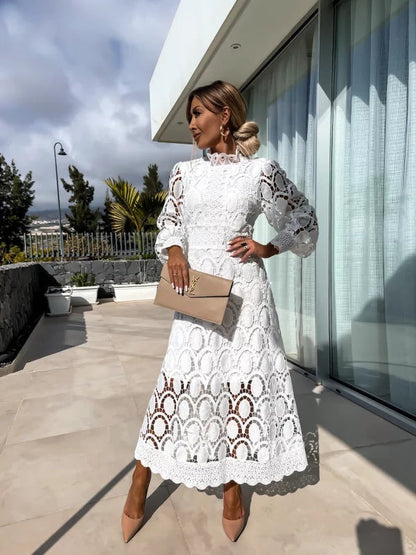 Women Elegant Long Sleeve Party Dress