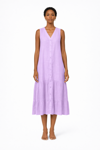 Women Lena Summer V Neck Midi Dress