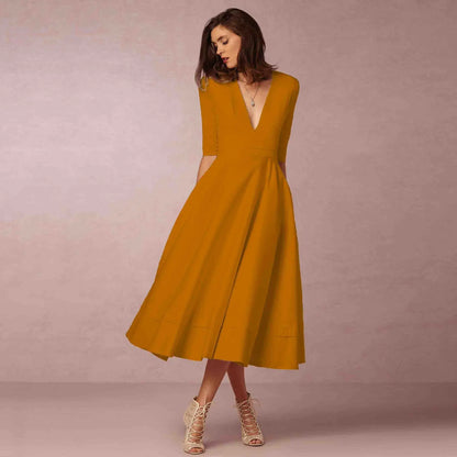 Women Ivoire Midi Dress Fitted Elegant Cut