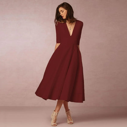 Women Ivoire Midi Dress Fitted Elegant Cut