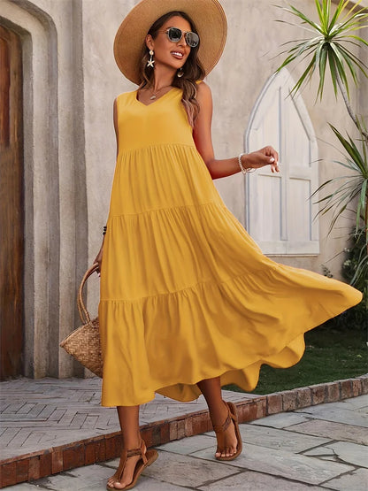 Women’s Sleeveless Tiered Maxi Summer Dress
