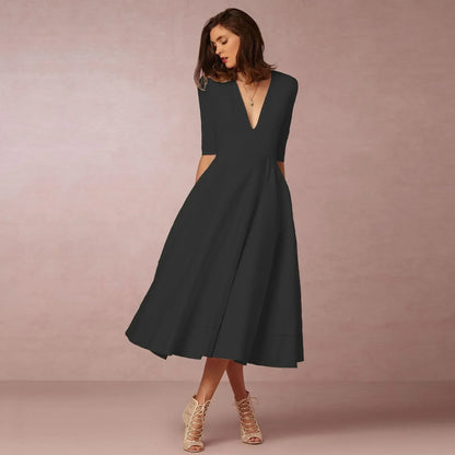 Women Ivoire Midi Dress Fitted Elegant Cut