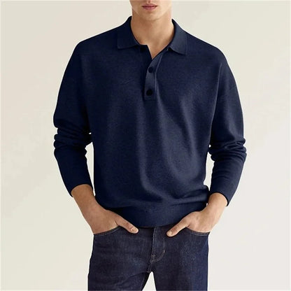 Classic and Trendy Long-Sleeve Polo Shirt for Men