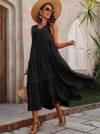 Women’s Sleeveless Tiered Maxi Summer Dress