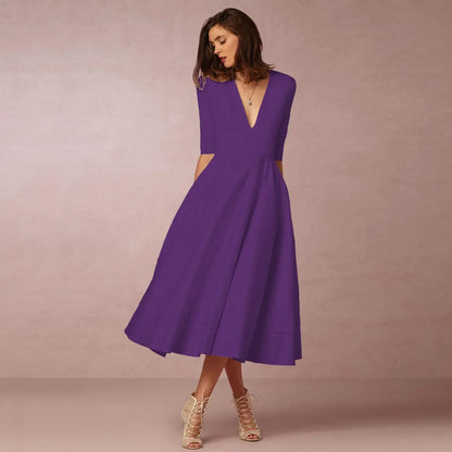 Women Ivoire Midi Dress Fitted Elegant Cut