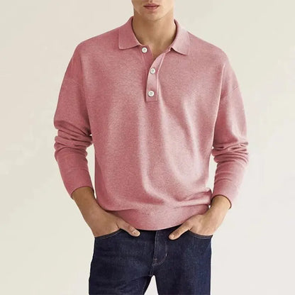 Classic and Trendy Long-Sleeve Polo Shirt for Men