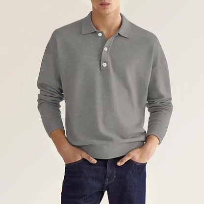 Classic and Trendy Long-Sleeve Polo Shirt for Men