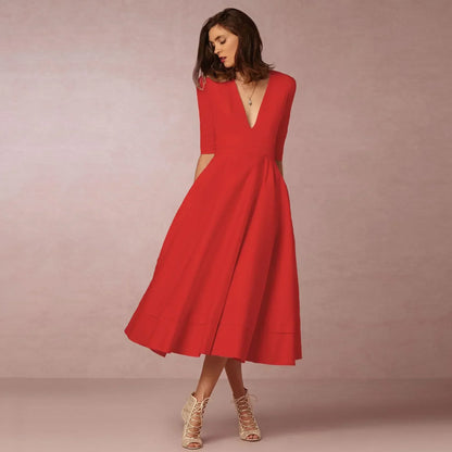 Women Ivoire Midi Dress Fitted Elegant Cut