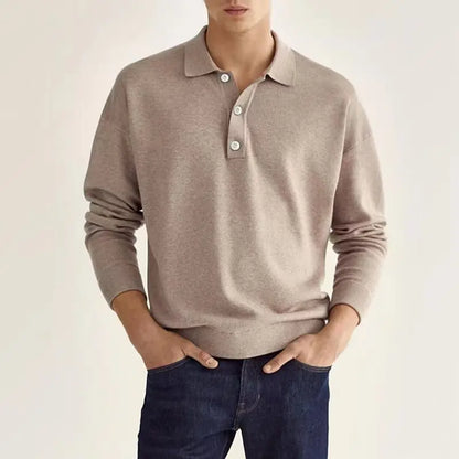 Classic and Trendy Long-Sleeve Polo Shirt for Men