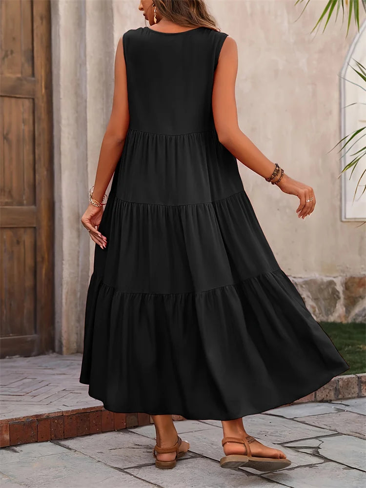 Women’s Sleeveless Tiered Maxi Summer Dress