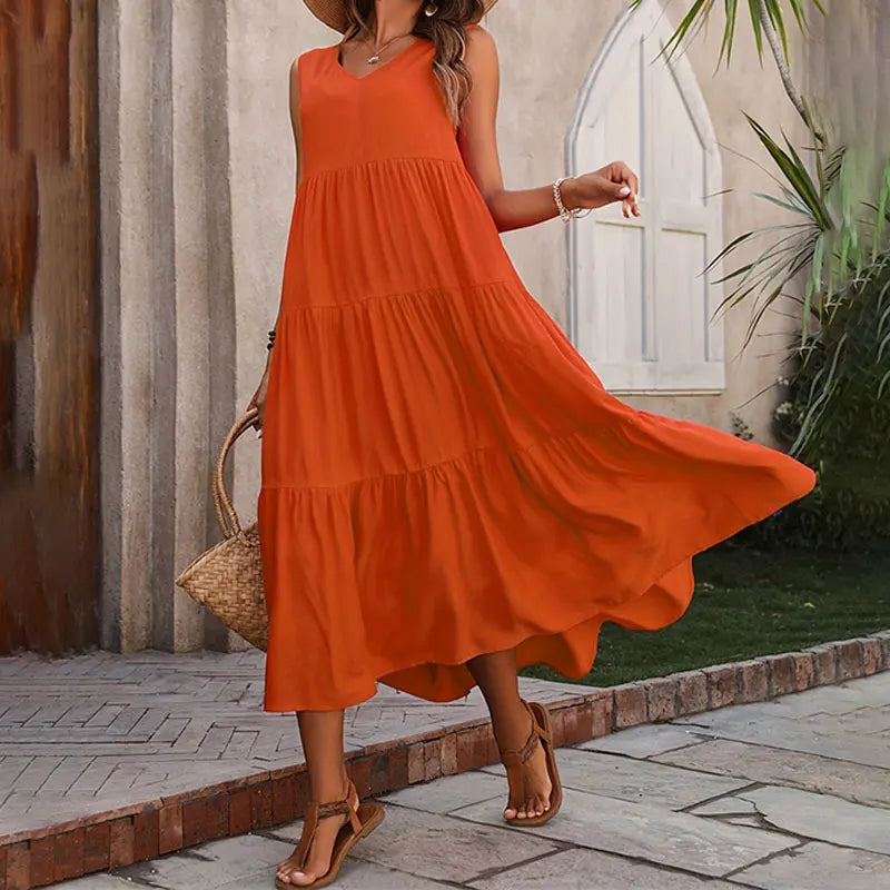 Women’s Sleeveless Tiered Maxi Summer Dress