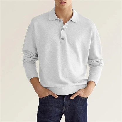 Classic and Trendy Long-Sleeve Polo Shirt for Men
