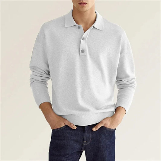 Classic and Trendy Long-Sleeve Polo Shirt for Men