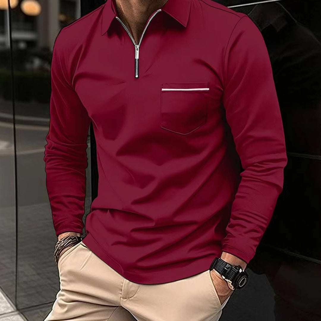 Casual and Stylish Long-Sleeve Polo Shirt for Men