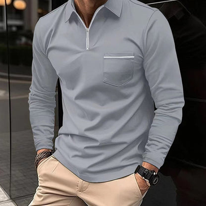 Casual and Stylish Long-Sleeve Polo Shirt for Men