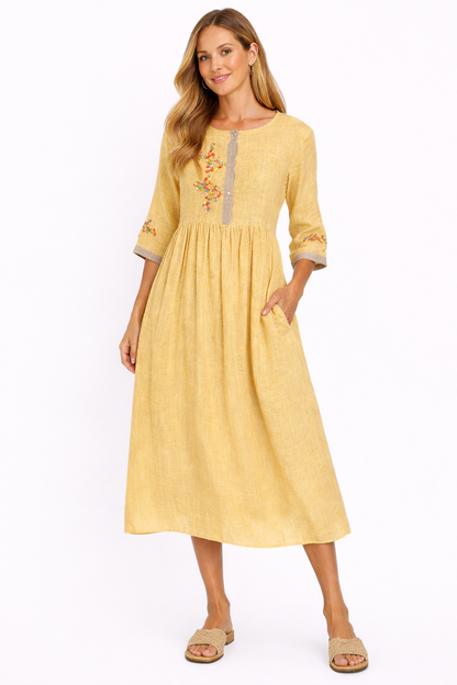 Women Embroidered Ethnic Midi Dress