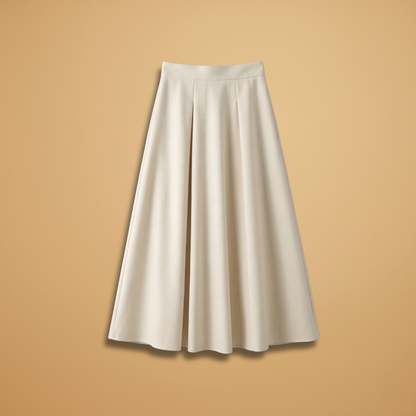 Women’s A-Line Midi Skirt with High Waist and Ankle Length