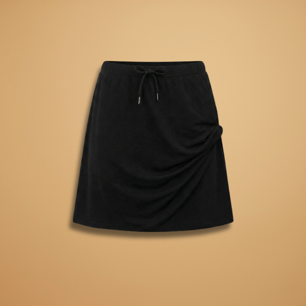 Women's A-Line Skirt with Lace Details and Spliced Design