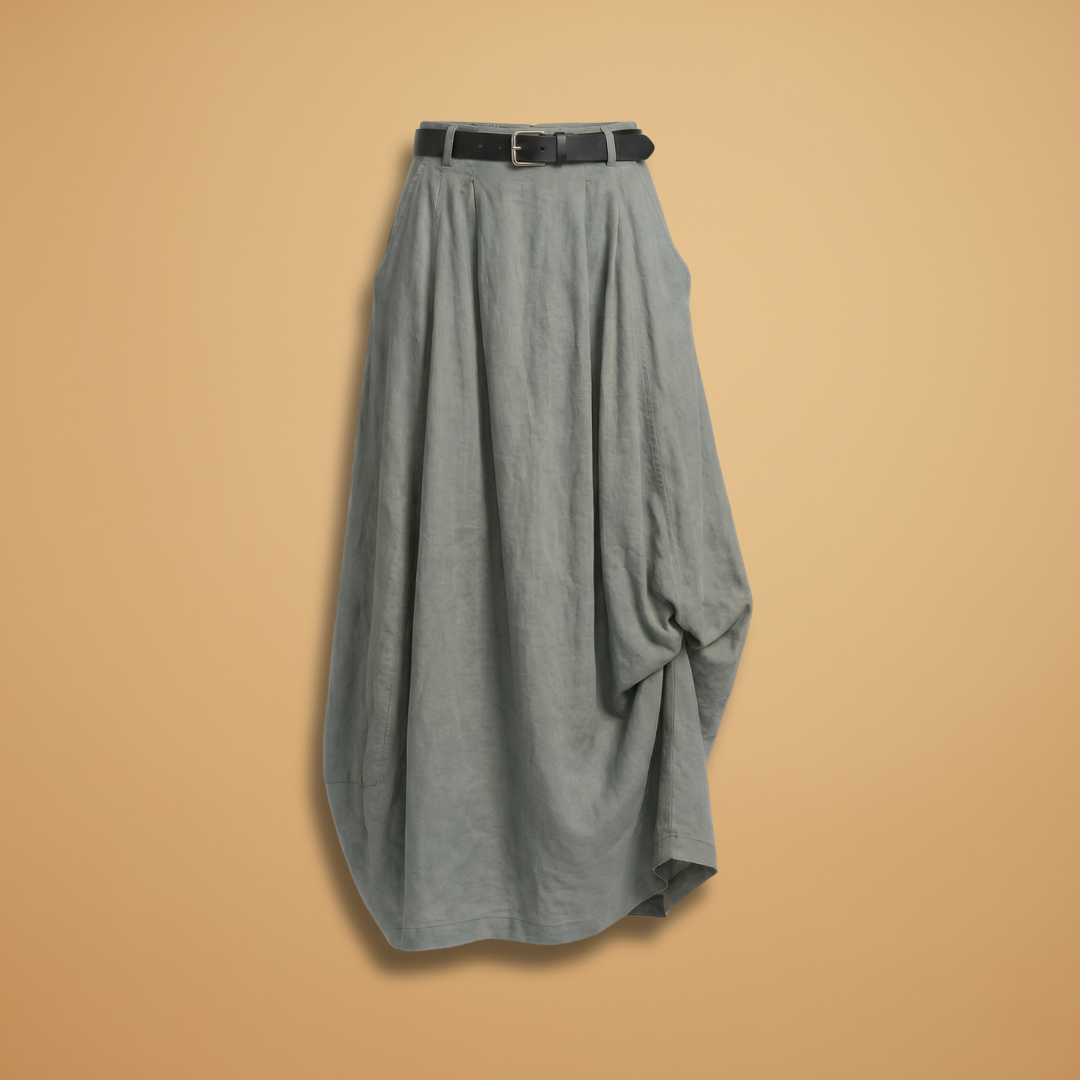 Women’s A-line Skirt with Decorative Seams and Versatile Style
