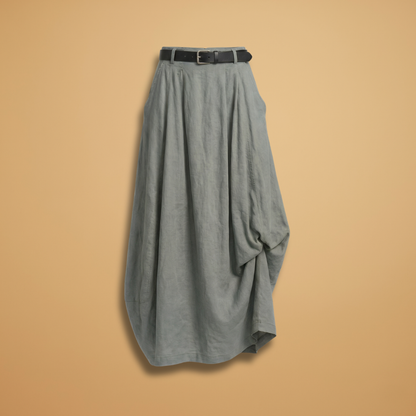 Women’s A-line Skirt with Decorative Seams and Versatile Style