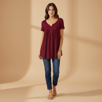 Women's Blouse with Button Details and Front Fastening