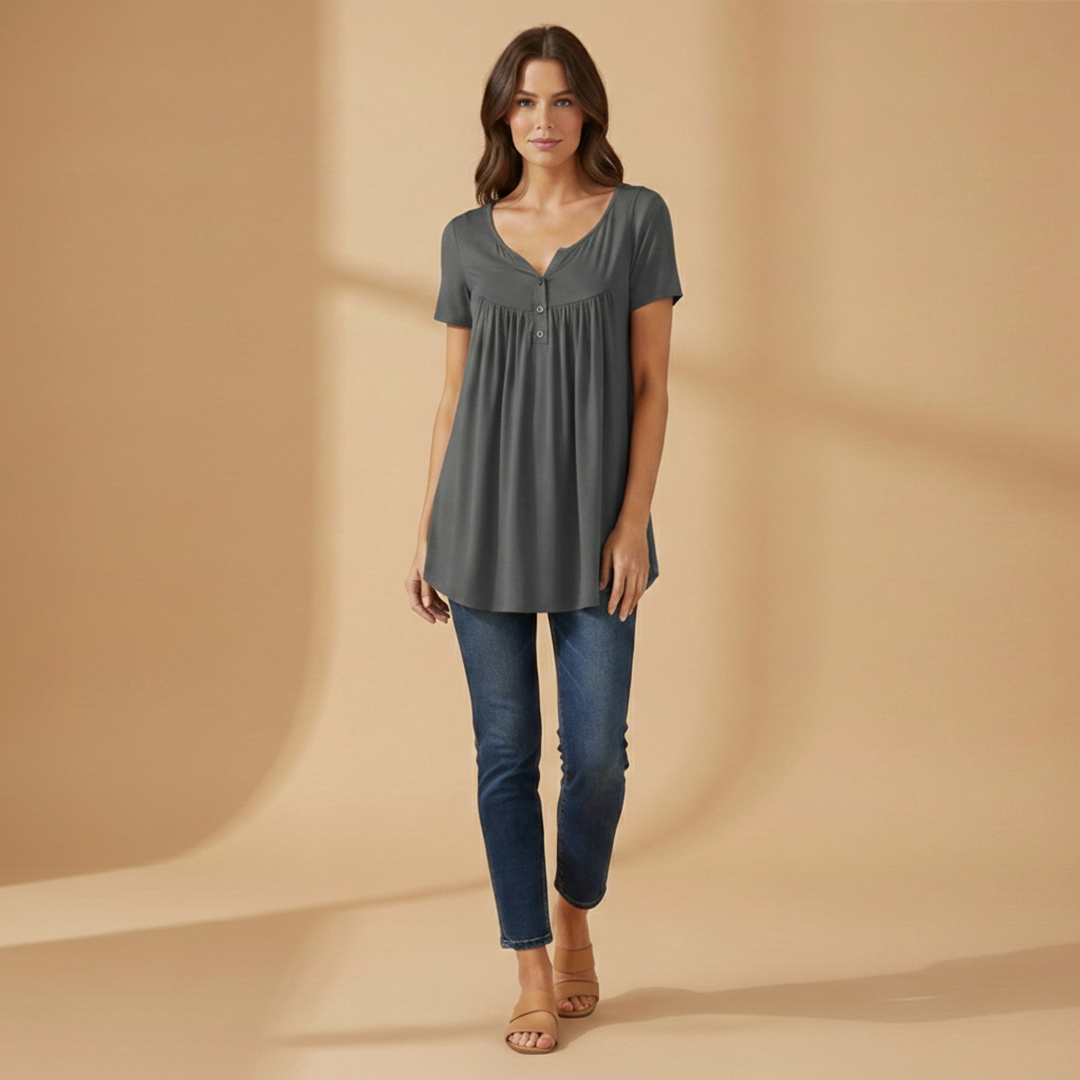 Women's Blouse with Button Details and Front Fastening