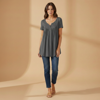 Women's Blouse with Button Details and Front Fastening