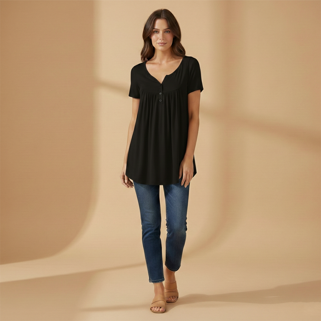 Women's Blouse with Button Details and Front Fastening