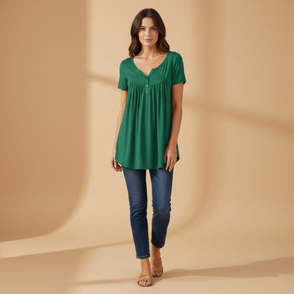 Women's Blouse with Button Details and Front Fastening