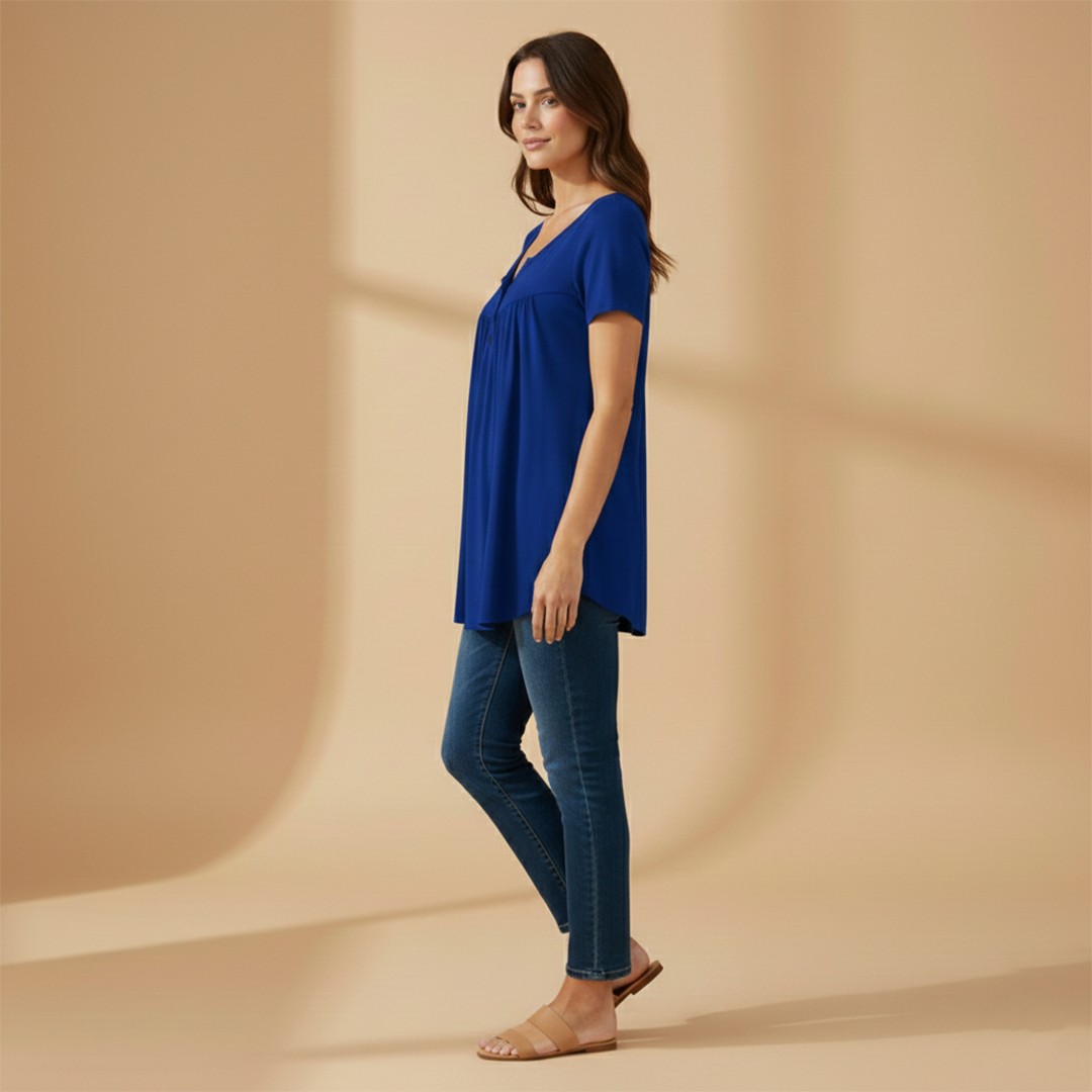 Women's Blouse with Button Details and Front Fastening