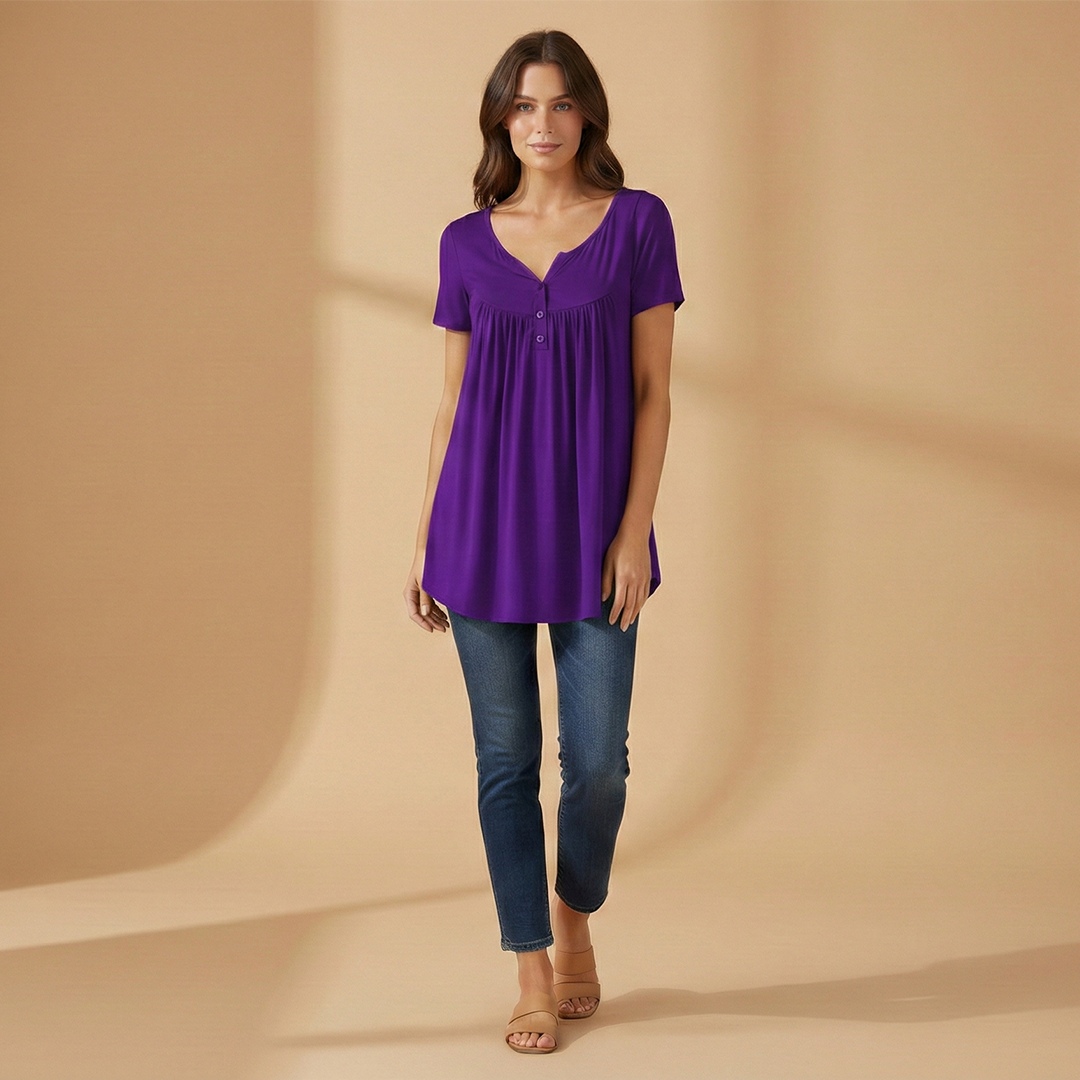 Women's Blouse with Button Details and Front Fastening