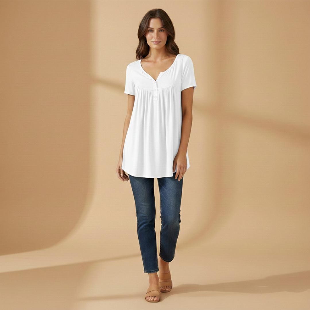 Women's Blouse with Button Details and Front Fastening