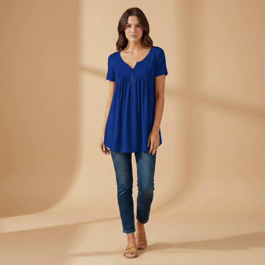 Women's Blouse with Button Details and Front Fastening