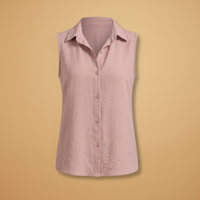 Women's Blouse with Collar and Button Closure