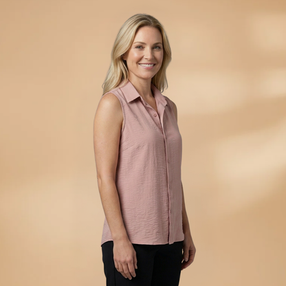 Women's Blouse with Collar and Button Closure
