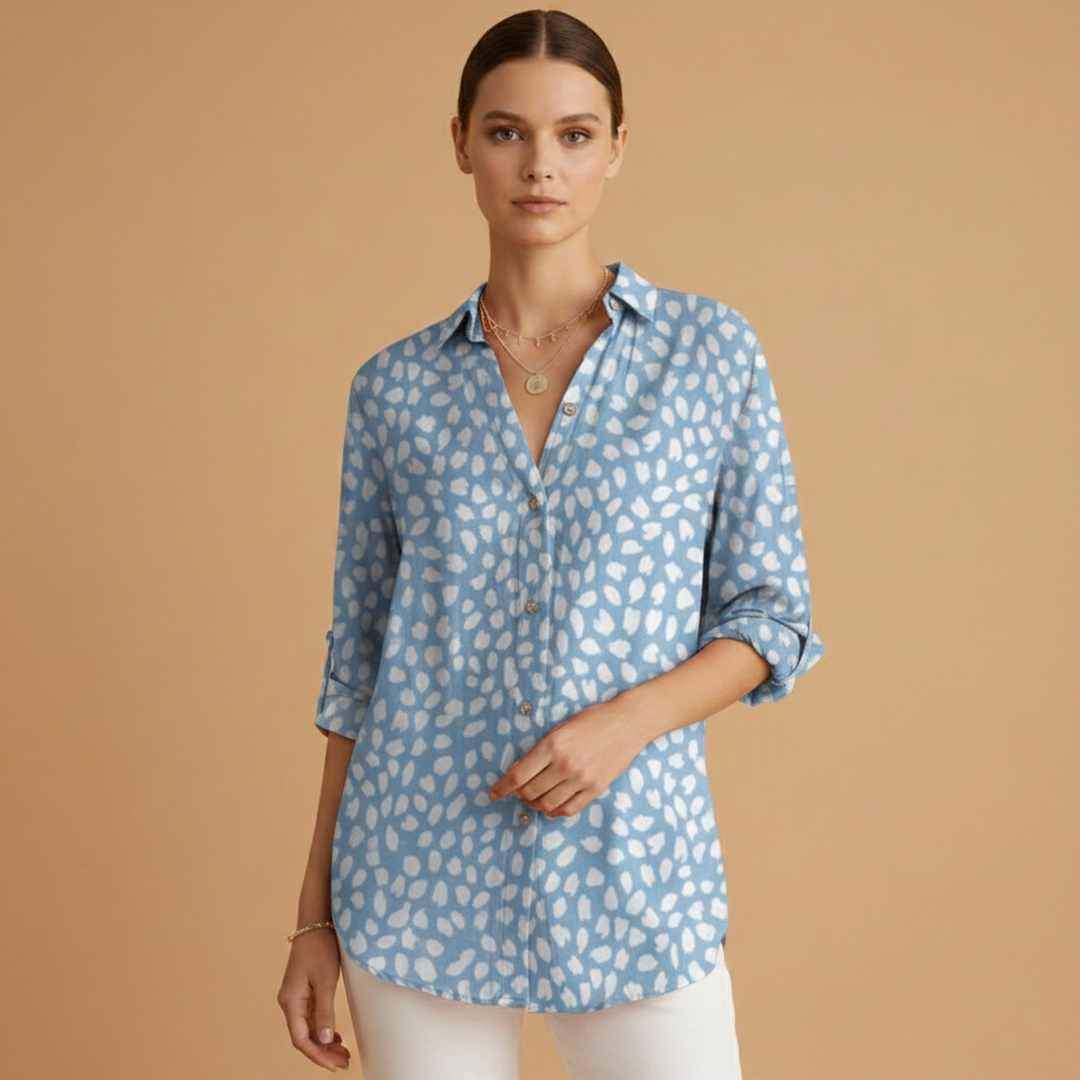 Women’s Blouse with Collar and Button Fastening
