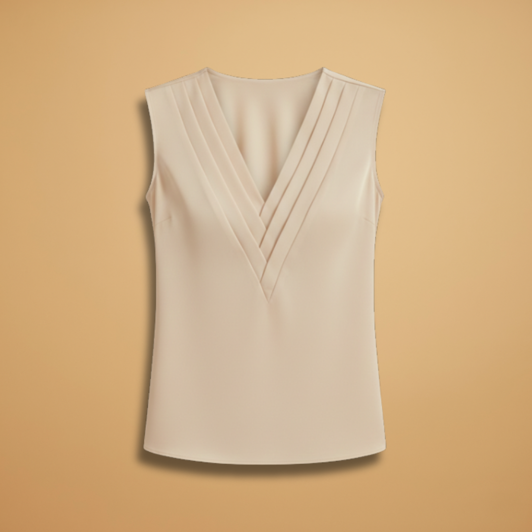 Women's Blouse with V‑Neck and Simple Cut