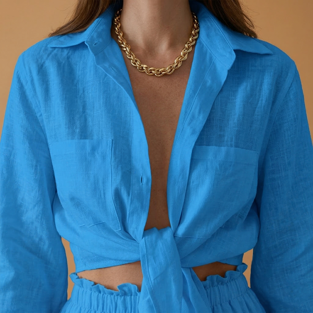 Women’s Co‑ord Set with Cropped Top and Casual Shorts